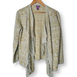 Olivia M. Sweater Cardigan Gray Gold Size L